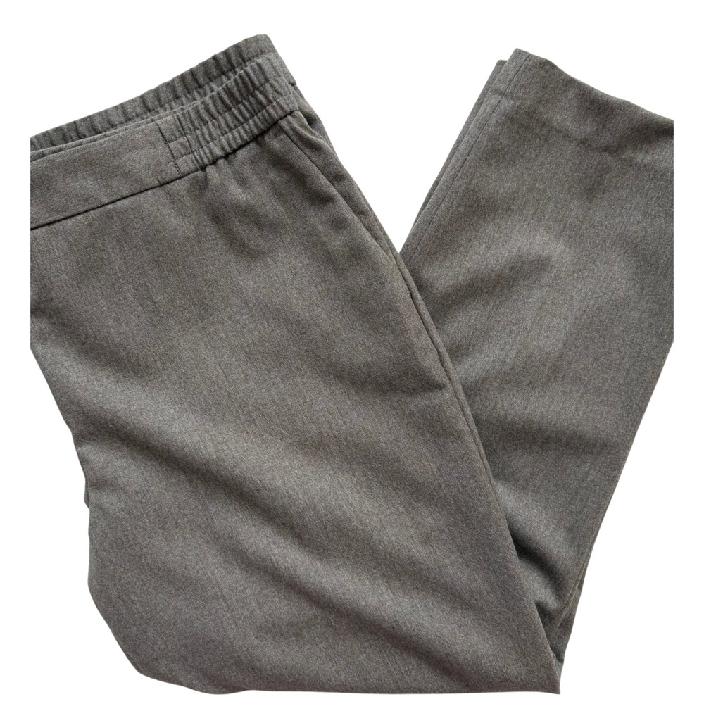 Talbots Petites Italian Flannel Wool Trousers Brown Heathered Pants 16P